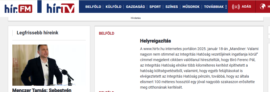 Helyreigazítási pert nyert Biró Ferenc Pál